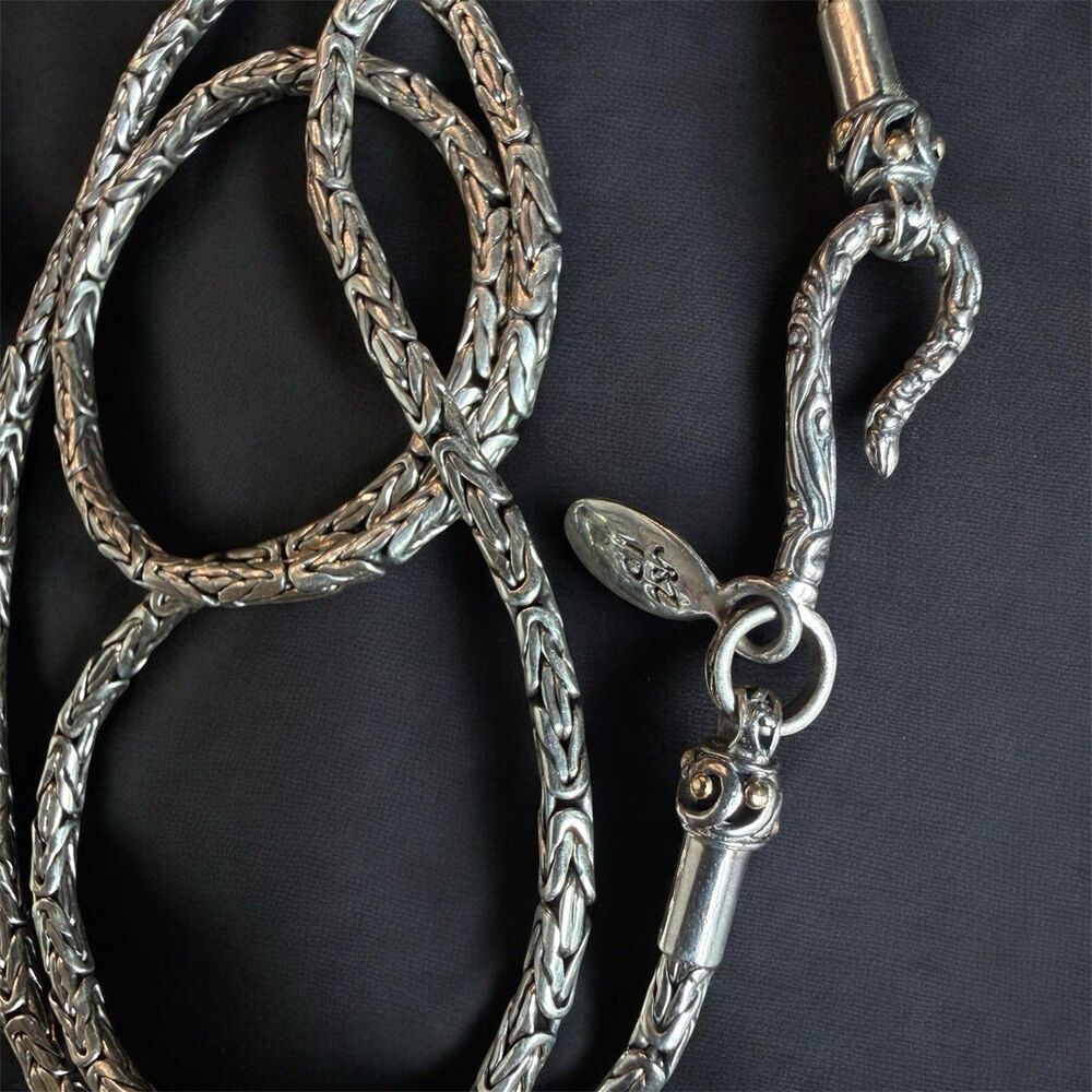 Vintage Bali by Robert Manse Sterling Silver Byzantine Necklace | 18K Gold Accen